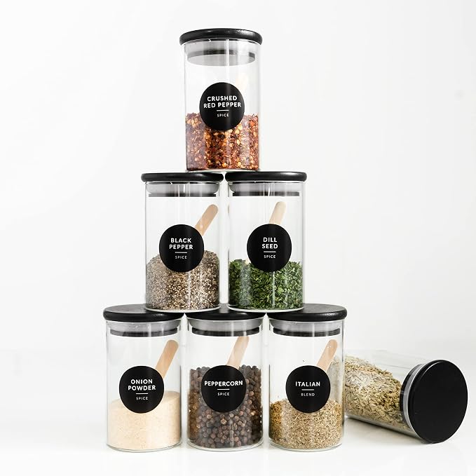 SAVVY & SORTED Spice Labels, 140 Round Waterproof Kitchen Labels - Image 7