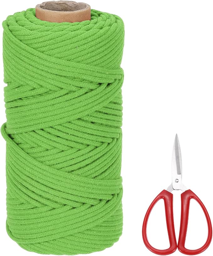 MECCANIXITY Braided Macrame Cord, 4mm x 109 Yards Natural Cotton Rope Macrame by MECCANIXITY