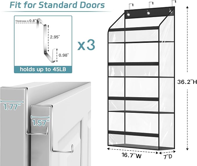 AOODA Clear Over the Door Hat Racks - Image 6