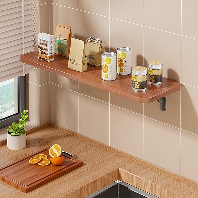 Wall Mounted Folding Table Desk Kitchen Dining Table Floating Foldable Table by Unknown