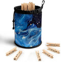 Clothespin Bag Holder Outside, Starry Sky Fluid Pattern Hanging Clothes Pin Bag by Unknown