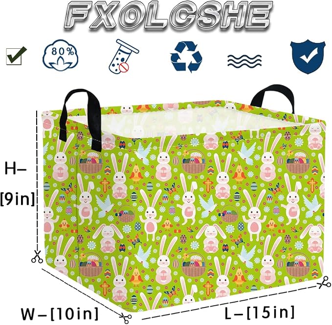 FXOLCSHE Rectangular Easter basket, Easter basket empty, Kids Toy Storage Basket - Image 7