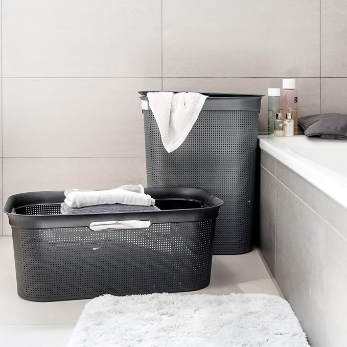 Rotho, Laundry collector 50 l, Plastic BPA-free, anthracite - Image 6