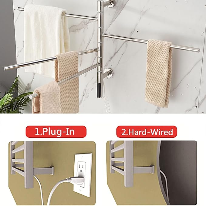 Swivel Heated Towel Rack, Towel Warmers - Image 6