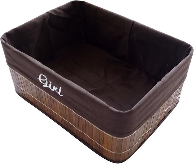 FixtureDisplays Laundry Hamper Bamboo Square Wicker Clothes Bin Basket Storage - Image 4