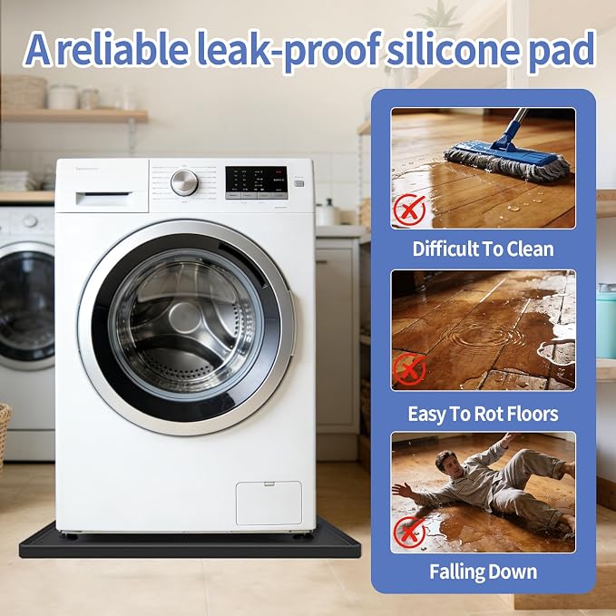 27" x 27" Silicone Washing Machine Drain Pan, Waterproof Washer Drip Tray - Image 7