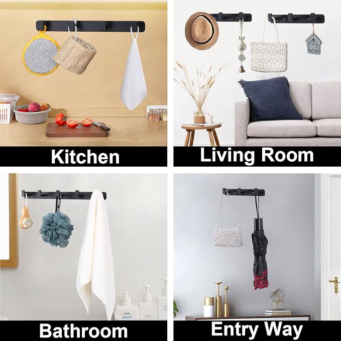 Coat Rack, Heavy Duty Stainless Steel 4 Tri Coat Hook Hanger, Wall Mounted Wall - Image 5