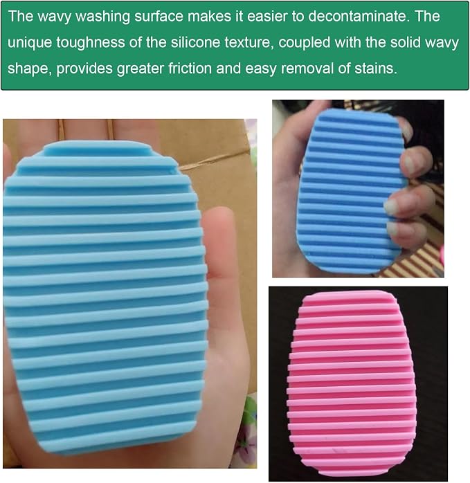 2 Pack Small Laundry Washing Board Portable Silicone Mini Washboard Handheld - Image 5