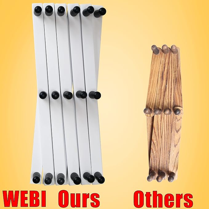 WEBI Accordion Wall Hanger, Expandable Wooden Hat Rack - Image 4
