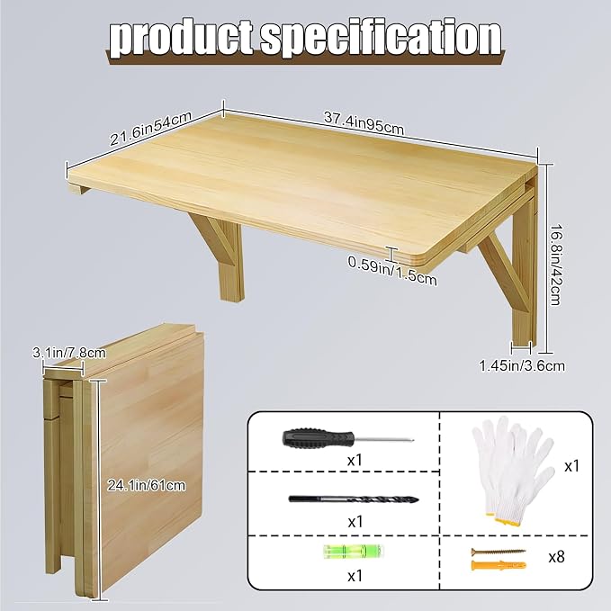 MM MELISEN Wall Mounted Folding Table - Image 3