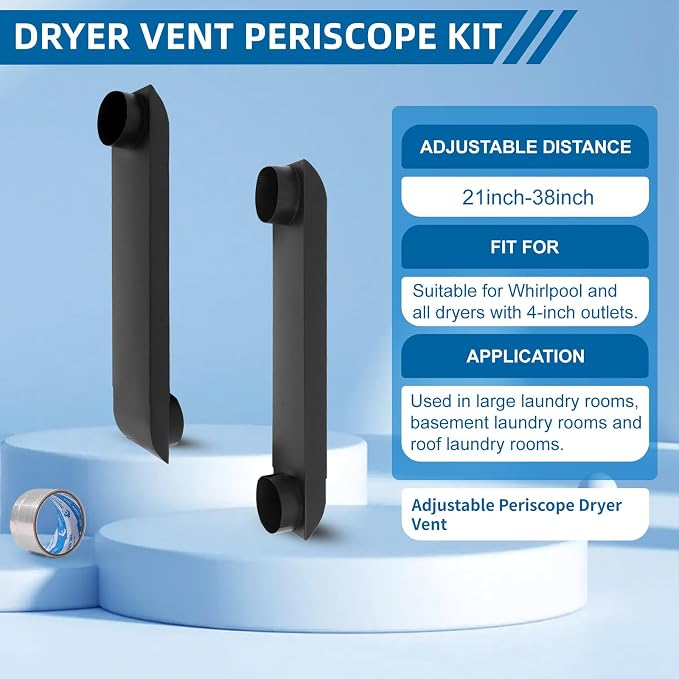 Periscope Dryer Vent Connector Kit, Upgraded 304 Stainless Steel Adjustable - Image 4