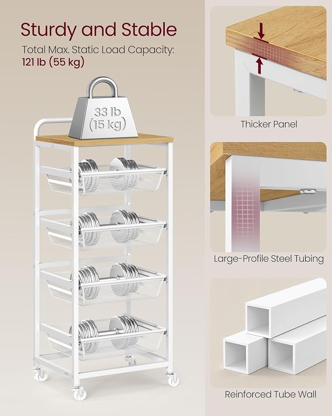 VASAGLE Storage Rolling Cart - Image 7