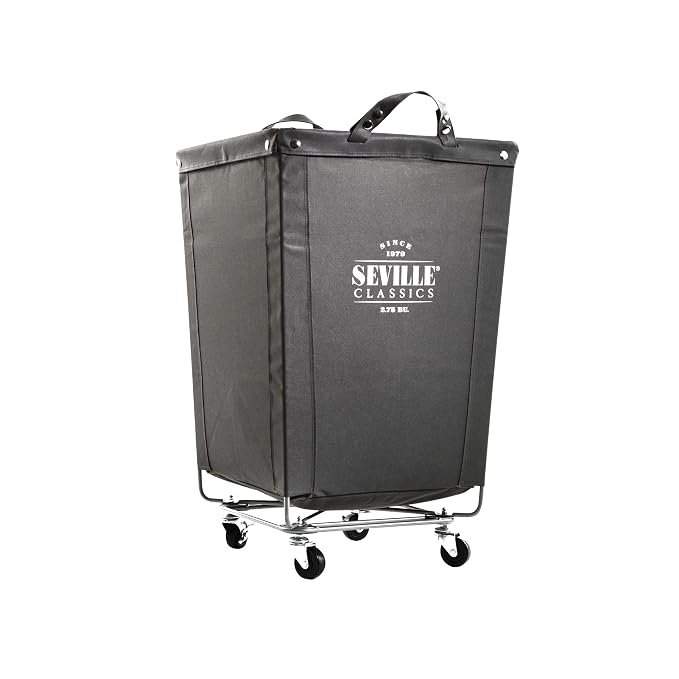 Seville Classics Large Commercial Heavy Duty Rolling Steel Frame Laundry Hamper - Image 11