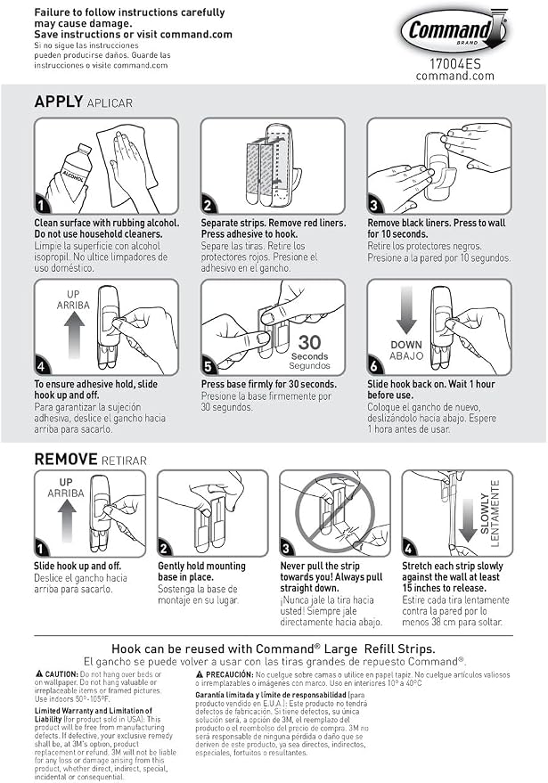 Command 7.5 lb Jumbo Utility Hook, 2 Hooks and 4 Strips, Damage Free Hanging - Image 8