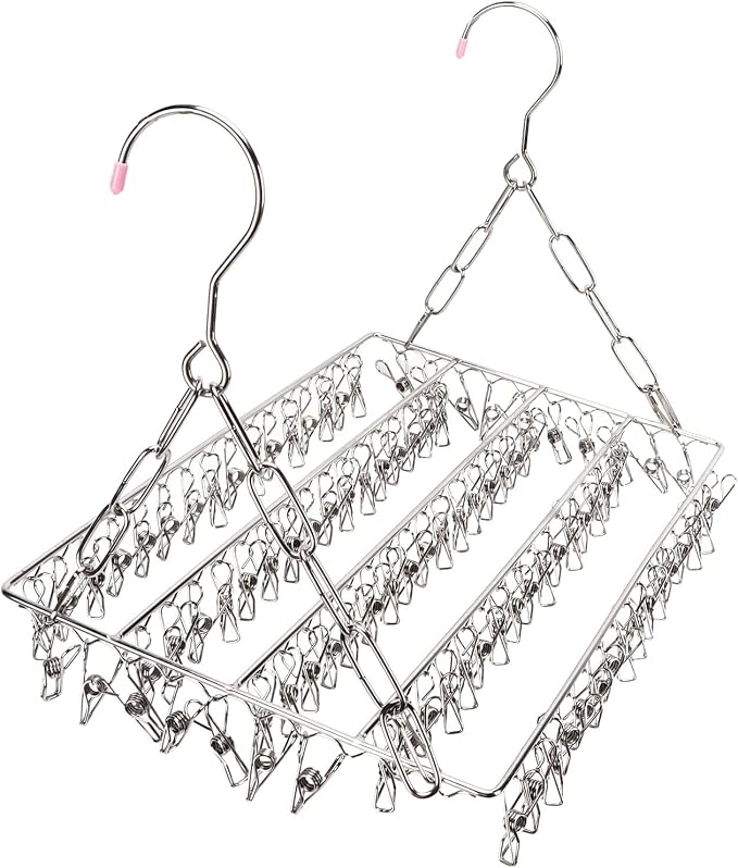 Laundry Drying Rack Stainless Steel Multifunctional Hanging Silver Clothes - Image 5