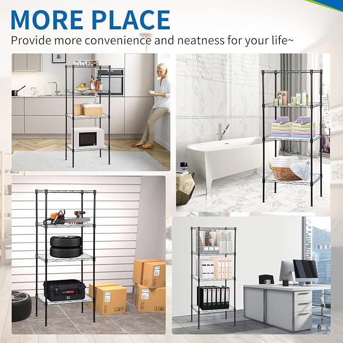 Meet perfect 4-Tier Wire Shelving Unit - Image 7