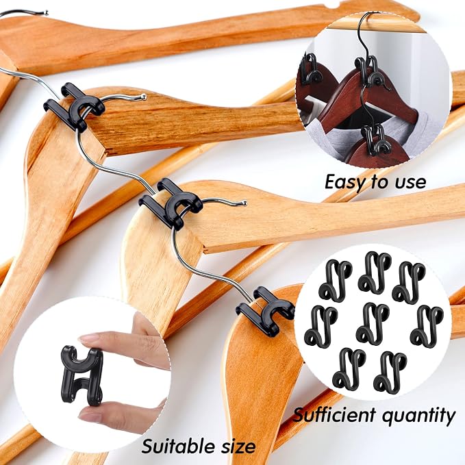 Unittype 200 Pcs Space Saving Hanger Hooks, Clothes Hanger Connector Hooks - Image 5
