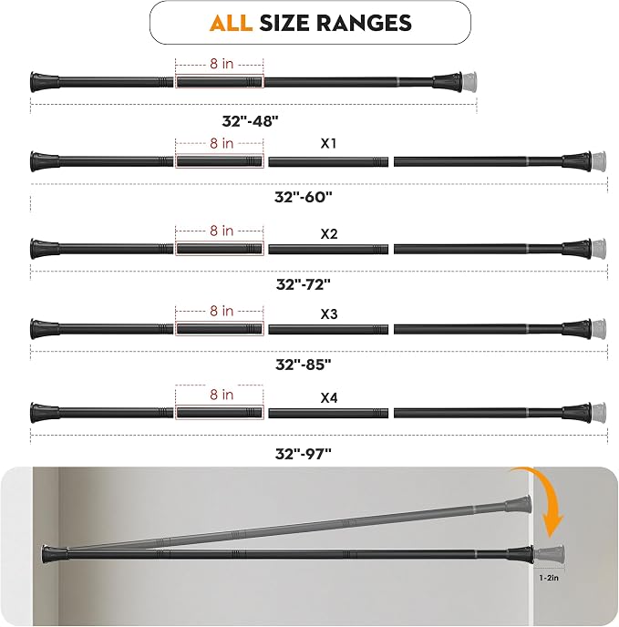 1.1 Inch Diameter Tension Closet Rods - Image 5