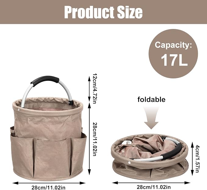 17L Cleaning Caddy with Handle, 4.5 Gallon Cleaning Supply Caddy Foldable - Image 2