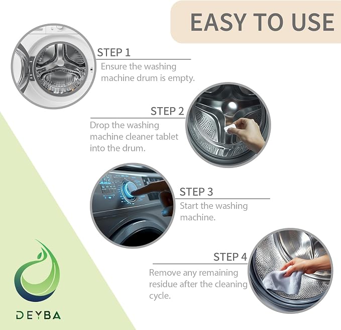 DEYBA Washing Machine Cleaner Tablets – Instant Foaming, Fast Dissolve - Image 4