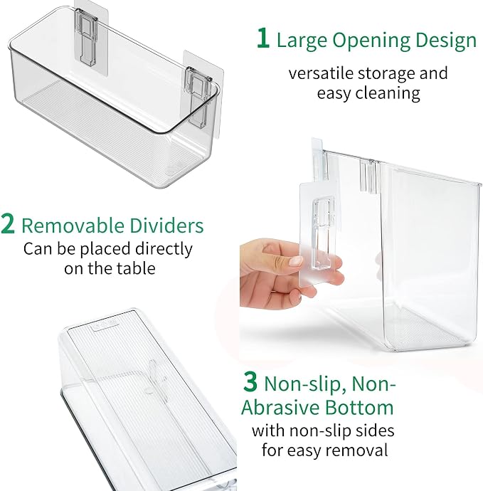 vacane Plastic Over Cabinet Door Organizer, Adhesive Mount Storage Organizer - Image 4