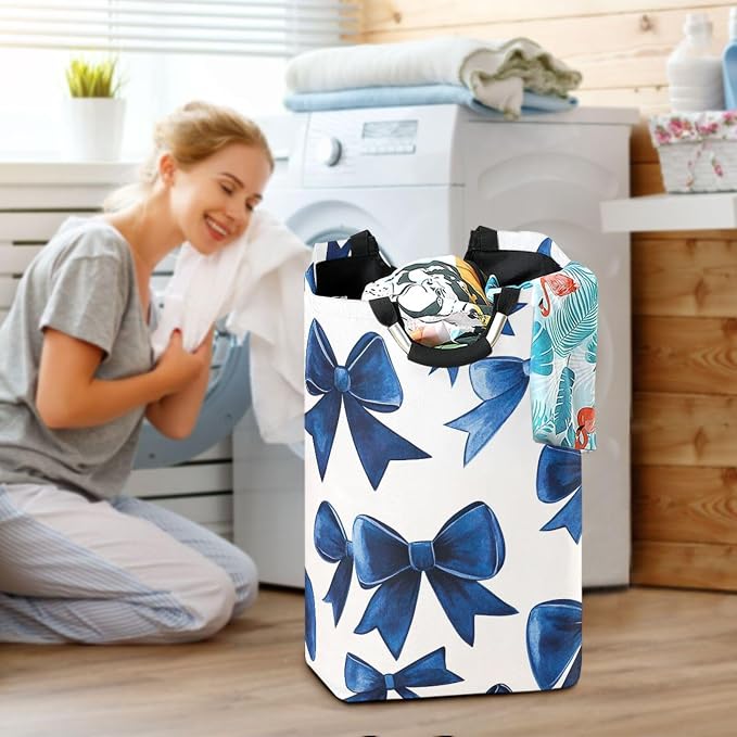 ATTX Blue Bows Laundry Basket - Image 6
