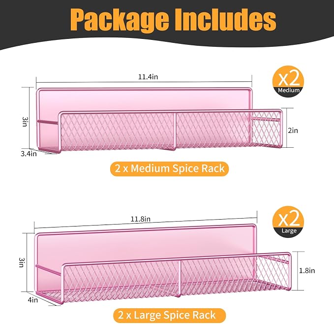 Magnetic Spice Rack for Refrigerator, 4 Pack 100% Metal Strong Magnet Fridge - Image 2
