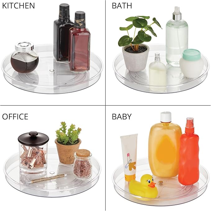 mDesign Lazy Susan Turntable Plastic Spinner - Image 5