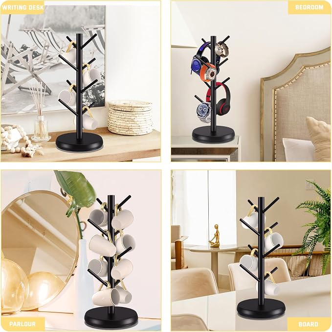 Mug Holder Tree, New Upgraded 360° Rotated 8 Hooks Coffee Cup Holder - Image 6