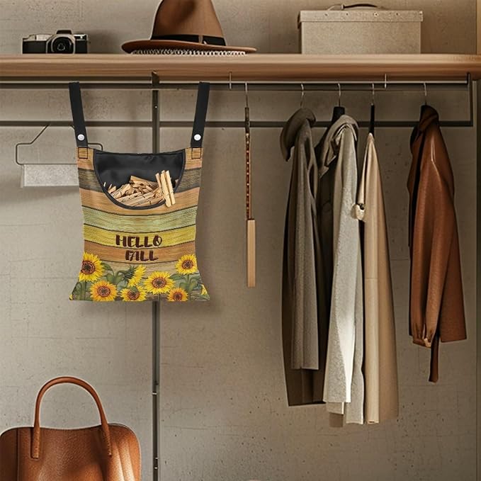 Hello Fall Sunflower Hanging Clothes Pin Bag - Image 4