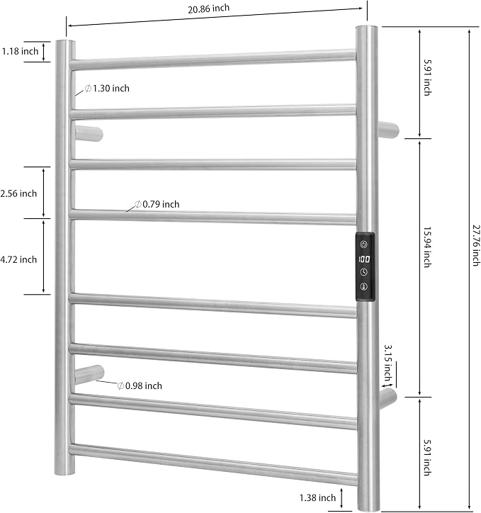 KEG Smart WiFi Towel Warmer Wall Mounted - Image 6