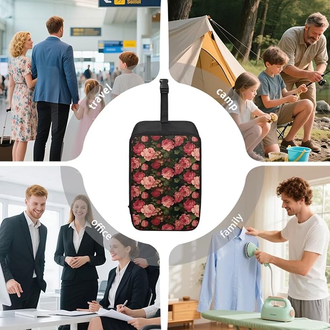 Red Rose Travel Steam Iron Storage Bag Heavy Fabric Carrying Case - Image 6