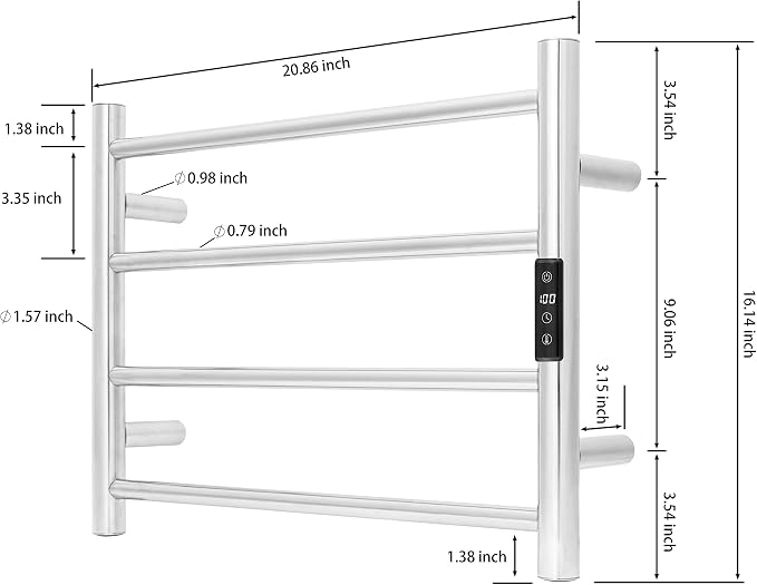 KEG Smart WiFi Towel Warmer Wall Mounted - Image 6