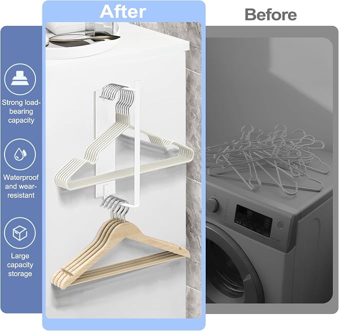 Magnetic Hanger Holder for Laundry Room, Space-Saving Hanger Organizer for - Image 7