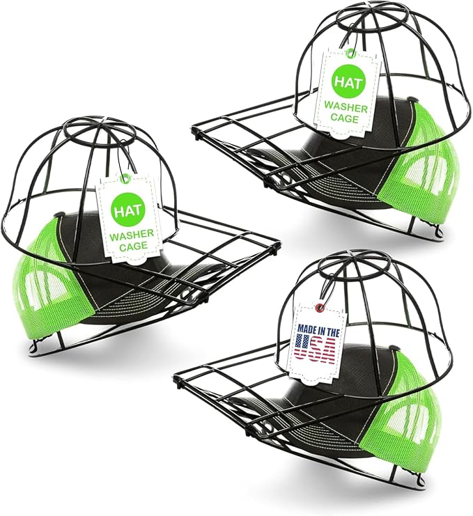 BallcapBuddy Original & Patented 3-Pack Baseball Hat Washer Cage by Home
