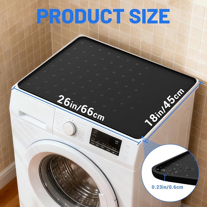 1 Pack 26" x 18" Washer and Dryer Topper, Silicone Washer Dryer Countertop - Image 2