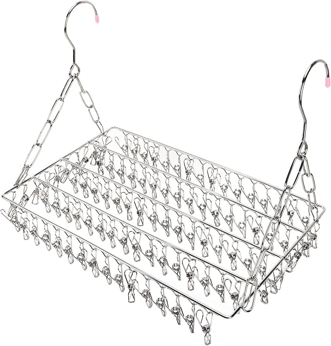 Laundry Drying Rack Stainless Steel Multifunctional Hanging Silver Clothes - Image 8