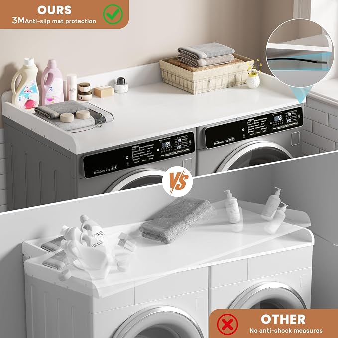DTK Washer Dryer Countertop, Wood Topper - Image 6