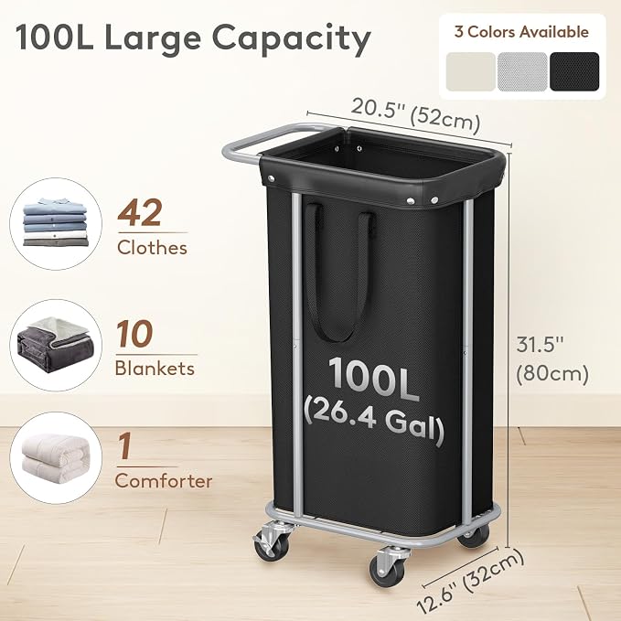 Lifewit 100L Large Laundry Basket - Image 2