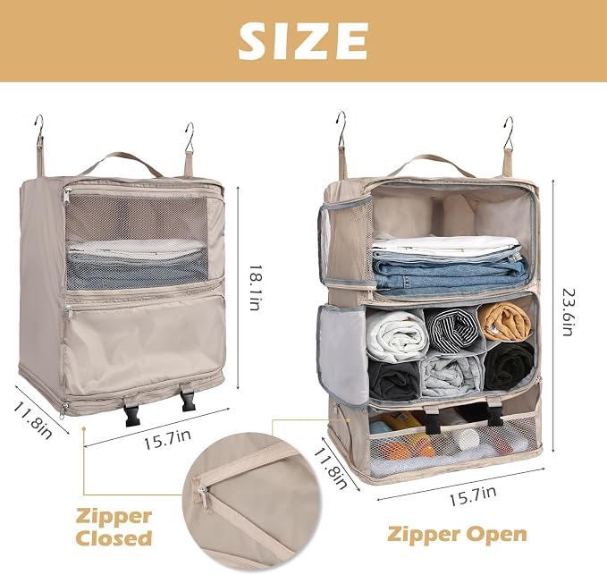 Surblue Hanging Shelves Travel Compression Packing Cube - Image 5