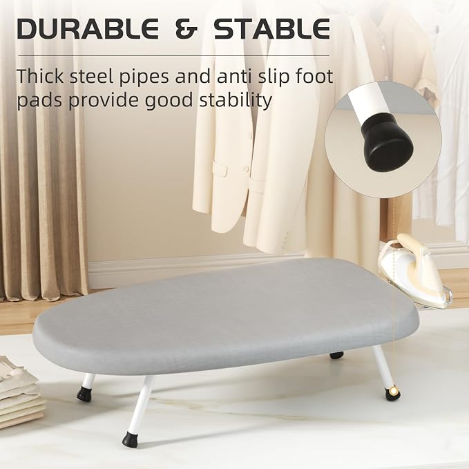Mini Ironing Board Tabletop Ironing Board Compact Foldable Iron Board Thick - Image 5