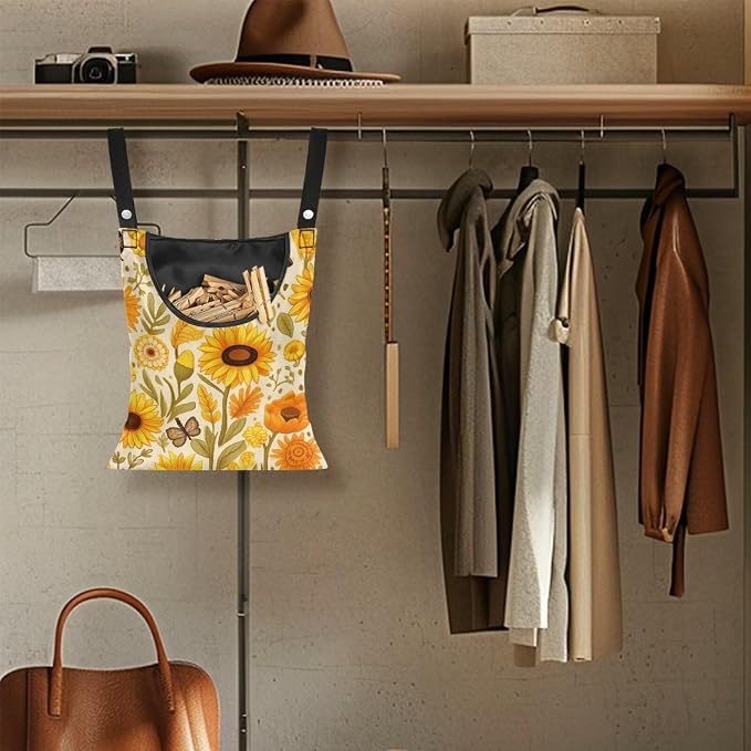 Sunflower Clothespin Bag with Hanging Hook Summer Laundry Clothes Pin Holder - Image 5