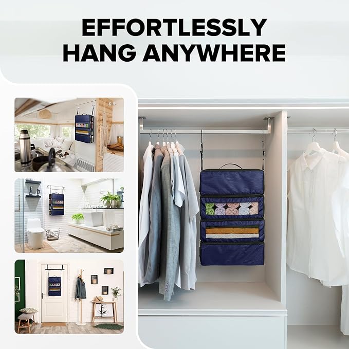Suitcase Organizer, Travel Luggage Organizer Hanging Shelves Packing Cube - Image 4