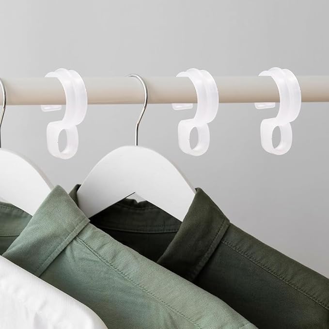 50 Pieces of White Plastic Windproof, Laundry Hook, Hanger rods, and Closet - Image 5