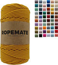 ROPEMATE 100% Cotton Macrame Cord 3mm x110Yards Braided Cotton Rope by ROPMEATE