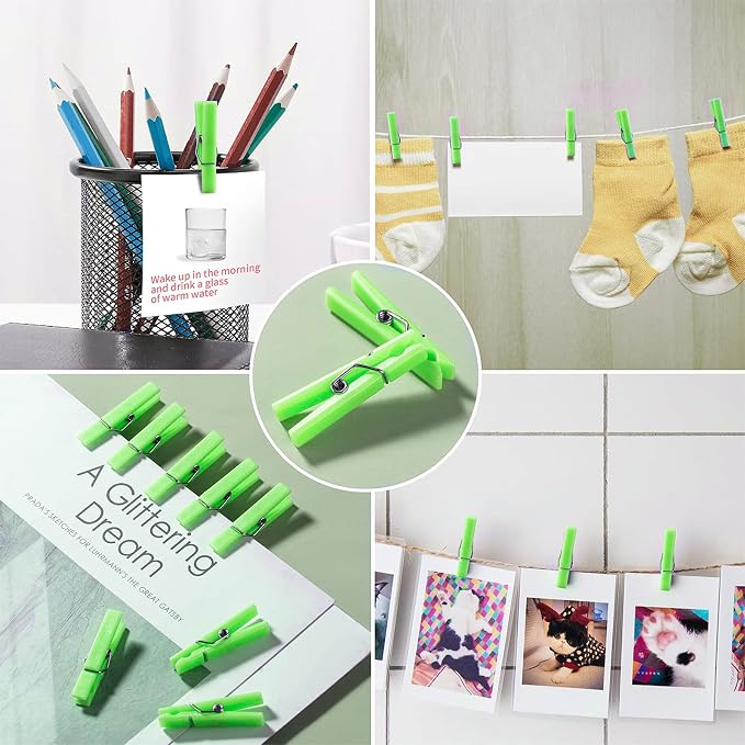 50 PCS Small Transparent Plastic Tool Paper Clips Clothespins Clip Clothing - Image 4