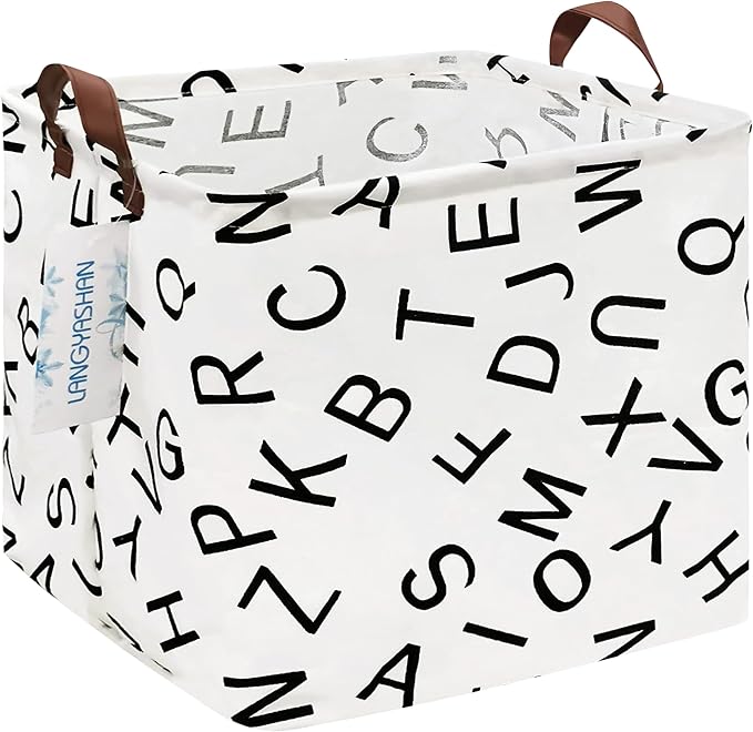 LANGYASHAN Square Storage Baskets Waterproof Canvas Children Laundry Nursery by LANGYASHAN