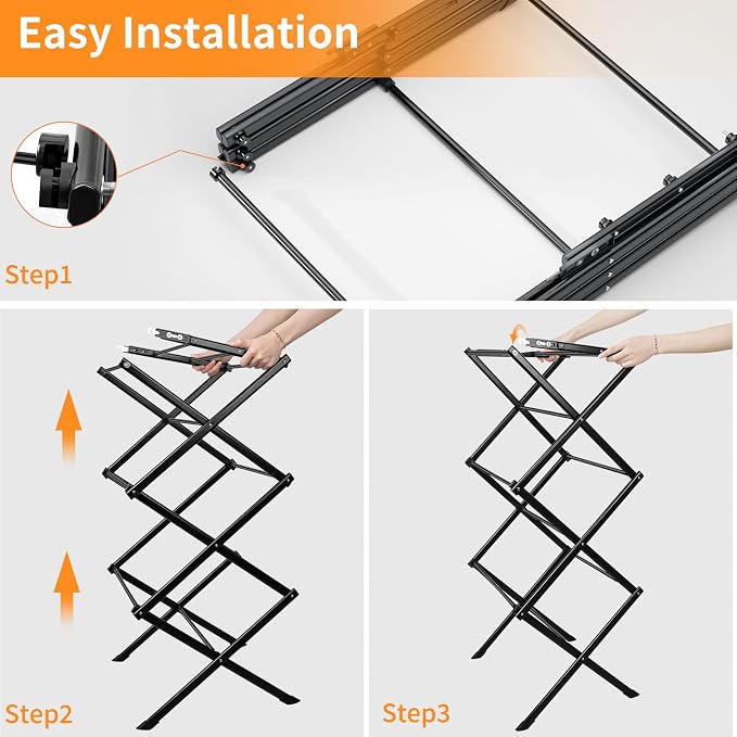 3 Tier Clothes Drying Rack, Foldable Drying Rack Clothing, Indoor & Outdoor - Image 5