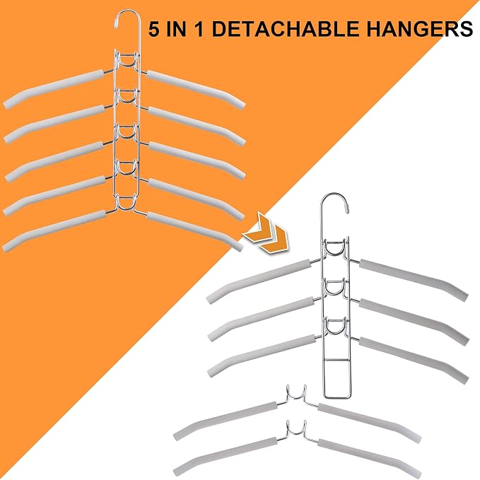 Clothes Hanger Space Saver: 2 Pack 5 in 1 Multiple Hangers - Image 2