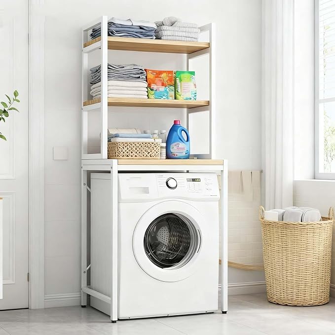 Space-Saving 3-Tier Over Washer and Dryer Storage Shelf, Heavy-Duty Over - Image 5